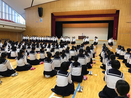 高知地区中学校体育大会に向けての壮行式